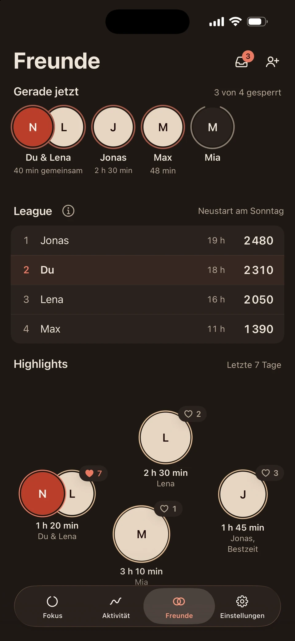 Bildschirm der FocusLatch-App